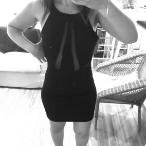 Black sheer mini dress
